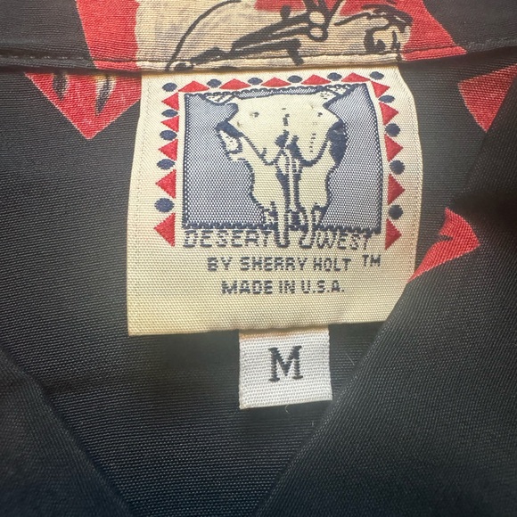 VTG Desert West By Sherry Holt AOP Horse Print Western Blouse Women's M 90’s USA - Picture 4 of 13